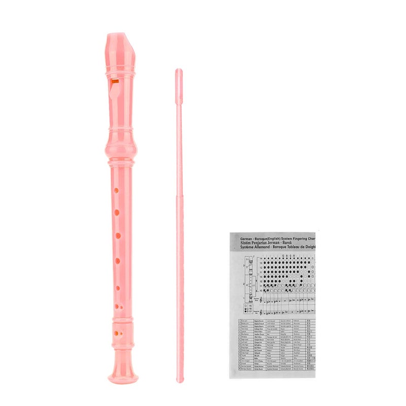 ENGIEGEE SJOYS ENGIEGEE 8-Hole Soprano Descant Recorder Kids Music Flute with Cleaning Rod & Case Bag For School Student Home Entertainment Pink - Image 1